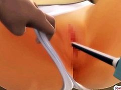 Two 3D anime guy squeezing and nailing hot stuff