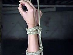 This amazingly hot and sassy brunette gets her hair pulled with a rope, having her asshole hooked hard. Damn, she loves some humiliation!