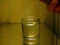 Cum in glass of water