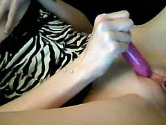 TwistedKitten fuck her shaved pussy with a nice dildo