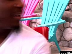 Just watch, how this horny black guy is helping this slut to undress and at the same time, moving his hands over her smooth body. He bends her and makes her appealing pussy visible, that he sucking with much passion. Then this big ass chick is repaying him with a pleasing and wonderful mouth work before letting his big black cock fucks her hard.