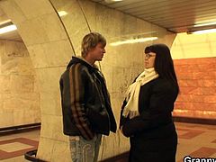 Marie has just been picked up by our guy in the subway. This guy's job is to fuck as many grandma's, he can and he's pretty good at that. After a short chat with her, the guy finds out, that Marie is actually a slutty one, so they go inside the house, where things get hot and heavy!