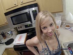 Hot blonde enjoys rough POV