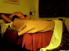 Leggy girlfriend enjoys rough fuck by her boyfriend. He fucks her ruthlessly missionary style and makes her moan of pleasure. Later he puts her on knees and makes her suck his dong.