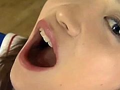 Small tits japanese babe loves to swallow cum after having her pussy fucked well
