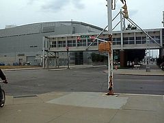 Lincoln bus going pass the library