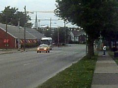 lincoln bus going through on Lincoln street