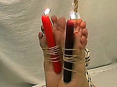 Foot Torture candle feet bondage wax bdsm