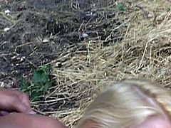 Oldje brings you a hell of a free porn video where you can see how a busty blonde belle gets fucked by an older dude in the farm while assuming very interesting poses.