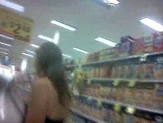A quick tittie flash while shopping