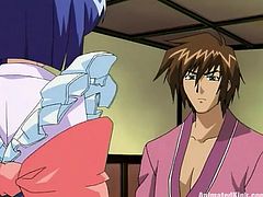 Incredible Lady Gets Fucked By Horny Guy And A Kinky Girl In An Anime Clip