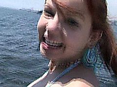 Phoebe is redhead slut who keeps her skin nice and creamy, rarely going out in the sun. She was another girl we hoped put on enough sunblock as she rocks and rolls with Dick Delaware on the high seas. She got a little seasick, but that was easily remedied by a mouthful of cum.