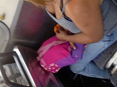 Big Mexican boobs on New York bus