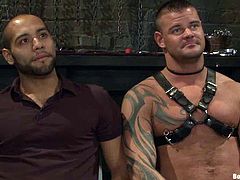 Well one is always a dominating side and Derrick Hanson takes that role over Leo Forte! These homos are enjoying BDSM games.