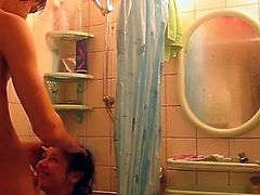 Cutie enjoys a good fuck from her new boyfriend under the warm shower