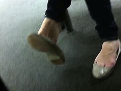 Candid Teen Shoeplay Dangling Close-Up  College Library Feet