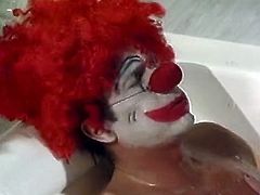 Watch this hot and kinky blonde babe getting fucked by some clown in her bathroom in The Classic Porn sex clips.