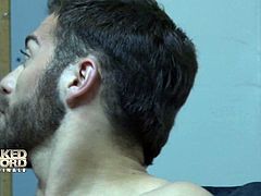 Naked Sword brings you a hell of a free porn video where you can see how an alluring gay hunk gets gangbanged raw by some horny studs while assuming some very interesting poses.
