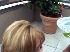 These two sluts are ready to serve several dudes at the same time. They suck their cocks and lick penis heads. This steamy sex video is well worth seeing.