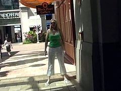 This reality video has a hot solo model who is having some fun out in public