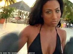 Come and see how the alluring and intense Ebony goddess Nikki Hoopz poses for the camera during her Black Men photo shoot at the beach. She's ready to be VERY bad.