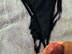 Me cumming over my wife's dirty Thong