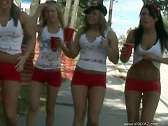 Check out these sexy ladies in this hot clip where these wear sexy outfits in what seems to be a parade.