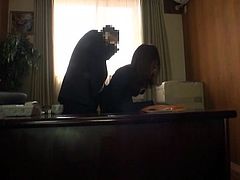 Hot babe Ichika is in her bosses office and gives her best to be his favorite employee. He touches her gorgeous ass and then the babe bends over to give him more. Damn this Nippon whore is fucking hot and it looks like her boss is more then pleased with her. Curious if he will promote her?