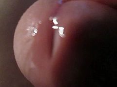 Horny cumming on tongue