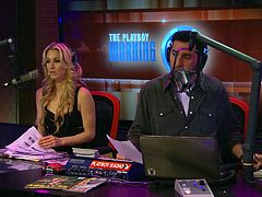 The playboy radio show hosts are talking about homemade vibrators and have a few in studio to see what they would be like to use. Then it's time to play a sex game and cute girls spin the wheel to see what action they have to take.
