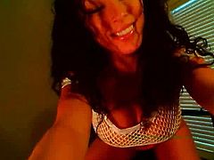 Make sure you don't miss this hot amateur chick named Sasha having fun on the webcam. She got big fake titties and shakes them for you before playing with herself.