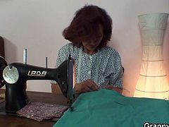 Granny Hana works hard as a seamstress but her old age makes it difficult for her to do her job. This guy could be another unsatisfied customer but Hana has a trick up her sleeve! Because she didn't finished his pants in time, Hana will give him a bonus to make him happy. See if she will fuck him like a whore!