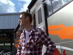 Amazingly hot blonde bombshell Mira fucking with Rocco Siffredi in his motorhome