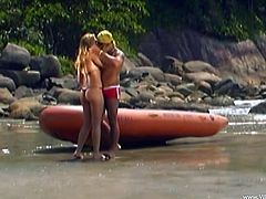 Hit play and check out this awesome anal sex scene right here with this bitch gettin' nailed by the shore. Check it out right here!