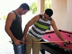 Playing pool is a new term for fucking your favorite boyfriend hard in the afternoon. Join these horny studs as one gets his tight asshole penetrated hard.