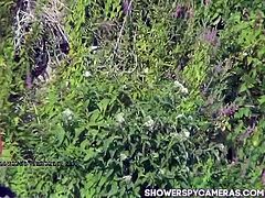 Group of teens caught on hidden camera while, taking shower in the natural waterfall.See how these sexy big titty and shaved pussy babes enjoys the outdoor shower, and we enjoy our hands in the pants!