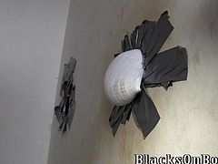 Aiden Connors jerks off in a gloryhole room waiting for a big black cock. This time Aiden gets fucked in his ass by some Black dude. It is much better than just sucking a gloryhole cock.