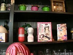 Maki runs a sex shop and a perverted customer comes in to buy a love doll. She has a better idea and offers to suck his cock. He agrees and she gets down on her knees and gives him the best blowjob of his life.