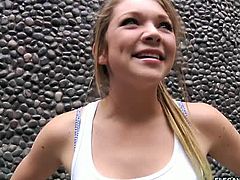 Jessie Andrews' breathless bukkake adventures. No matter how many guys crowd around her petite body, she's ready to suck them all!  It goes on long enough, a couple guys lay her back so she can get her pussy licked.