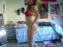 Hot Redhead Teen Strip Dance