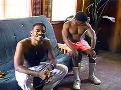 A pair of horny black gays are in the room so they can do their thing, like suck big black cock and pound black ass.