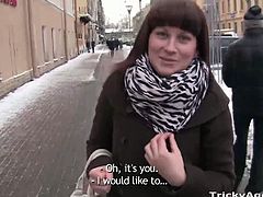 Tricky Agent brings you a very interesting free porn video where you can see how a Naughty brunette teen gets banged very hard into heaven while assuming very hot poses.