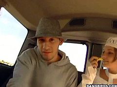 Check out this gay scene where these horny cock thirsty fellas fuck one another in the backseat of a van as you hear them moan.