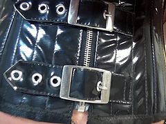 This sexy transsexual goddess is really kinky. She is teasing you with her leather outfit on. Watch as she does a strip dance for you and licks her nipples. She flashes her tits, and then waves her cock in front of the camera. She sticks her dick to the camera for an up close view. She wants it sucked.
