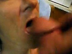 Wanking-off on Her #14 (Granny GILF, Cumshot in her Mouth)