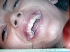 Tossertim refreshes Tiina's face with his creamy spunkload