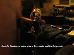 E-stim electrodes metal tape on PVC pipe