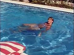 Poolside Threesome with Older Woman ( MMF )