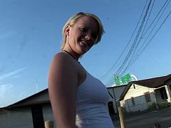 Press play on this outdoors solo scene where the naughty Aliyssa Moore shows off her big natural breasts and perfect ass out in public.