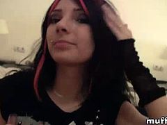 MuffX brings you a hell of a free porn video where you can see how this sensual emo babe strips and shows her hot tits while assuming very interesting poses.